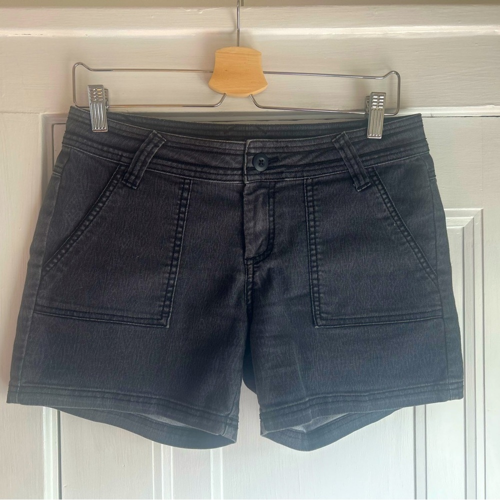 PRANA Organic Cotton Blend Black Denim Shorts w/Stretch - Women’s Size 4 Small